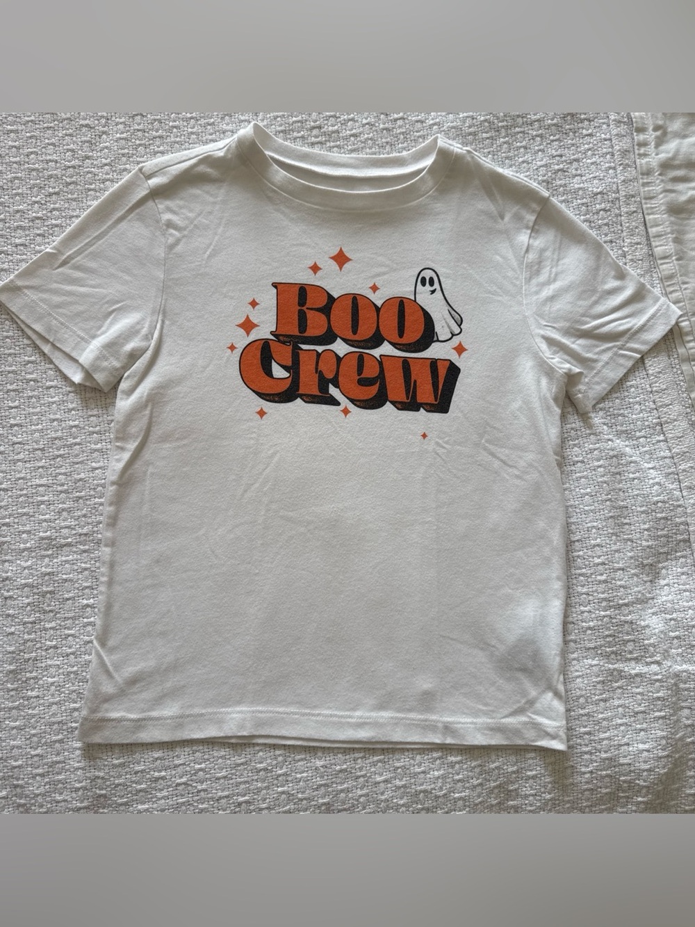 Old Navy White 'Boo Crew' Graphic Tee with Orange & Black Print